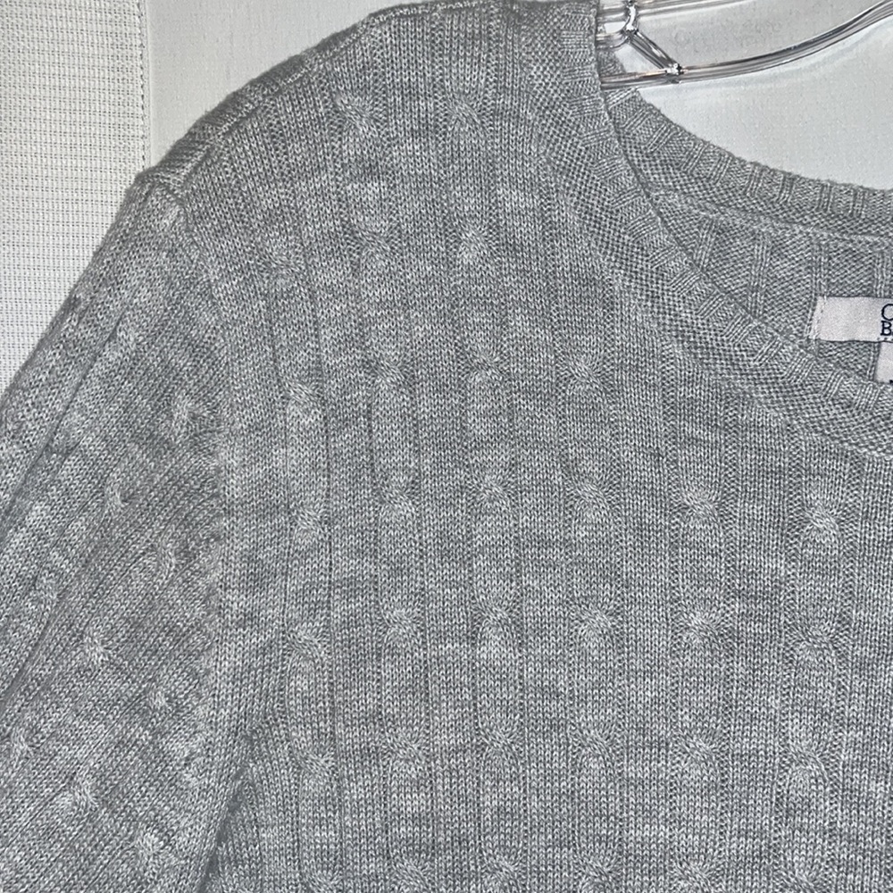 NWT Croft & Barrow XXL grey crew neck, cable knit sweater